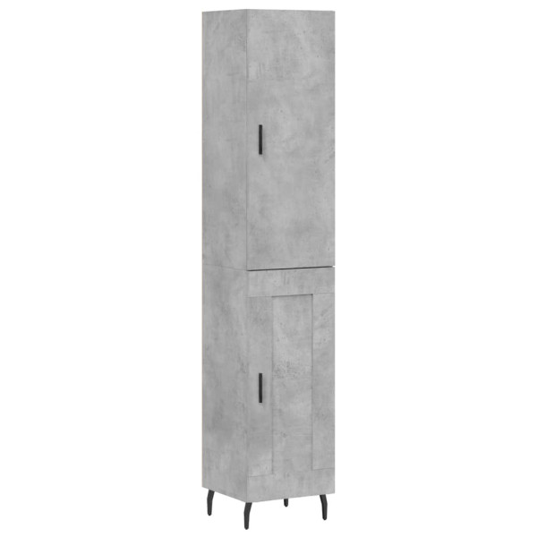 Szafka Komoda Regał Szara Beton z Drzwiami 34.5x34x180 cm do Salonu Pokoju 741752
