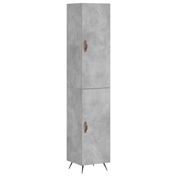Szafka Komoda Regał Szara Beton z Drzwiami 34.5x34x180 cm do Salonu Pokoju 740587