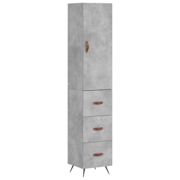 Szafka Komoda Regał Szara z Drzwiami 34.5x34x180 cm do Salonu Pokoju 740588
