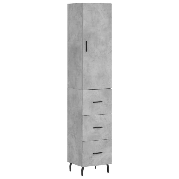 Szafka Komoda Regał Szara z Drzwiami 34.5x34x180 cm do Salonu Pokoju 741425