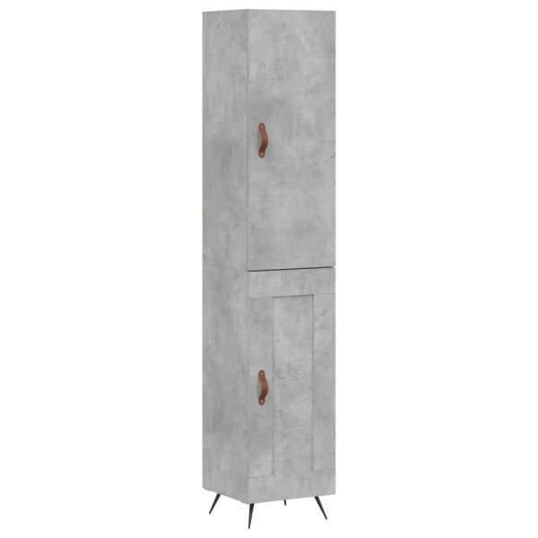 Szafka Komoda Regał Szara z Drzwiami 34.5x34x180 cm do Salonu Pokoju 740580