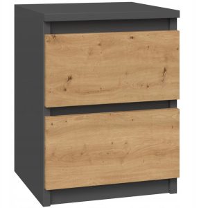 Szafka komoda stolik nocny 2 szuflady SM2 antracyt artisan 783133 Szafka komoda stolik nocny 2 szuflady SM2 antracyt artisan 783133