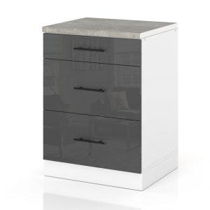 Szafka kuchenna 3 szuflady dolna 60cm spremium szary połysk 374139 Szafka kuchenna 3 szuflady dolna 60cm spremium szary połysk 374139