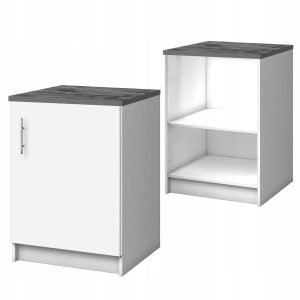 Szafka Kuchenna 60×46 Stojąca Dolna Biała Matowa z Blatem Czarnym 570989 Szafka Kuchenna 60×46 Stojąca Dolna Biała Matowa z Blatem Czarnym 570989