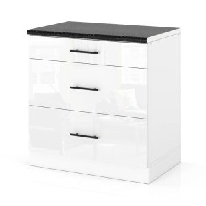 Szafka kuchenna 80cm dolna 3 szuflady spremium biały połysk 373852 Szafka kuchenna 80cm dolna 3 szuflady spremium biały połysk 373852