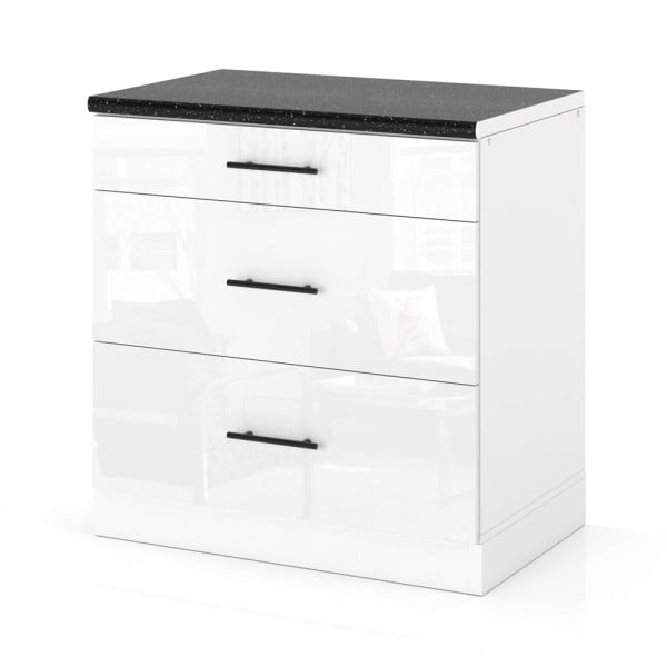 Szafka kuchenna 80cm dolna 3 szuflady spremium biały połysk 373852
