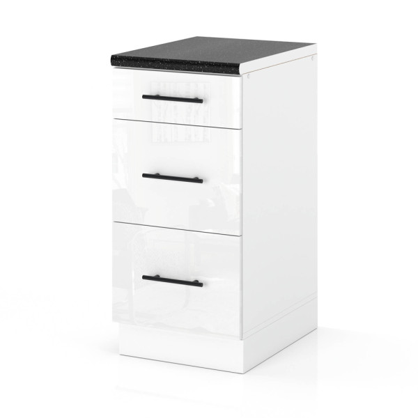 Szafka kuchenna dolna 3 szuflady 40cm spremium biały połysk 373899