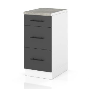 Szafka kuchenna dolna 3 szuflady 40cm spremium szary mat 373987 Szafka kuchenna dolna 3 szuflady 40cm spremium szary mat 373987