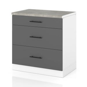 Szafka kuchenna dolna 3 szuflady 80cm spremium szary mat 373981 Szafka kuchenna dolna 3 szuflady 80cm spremium szary mat 373981