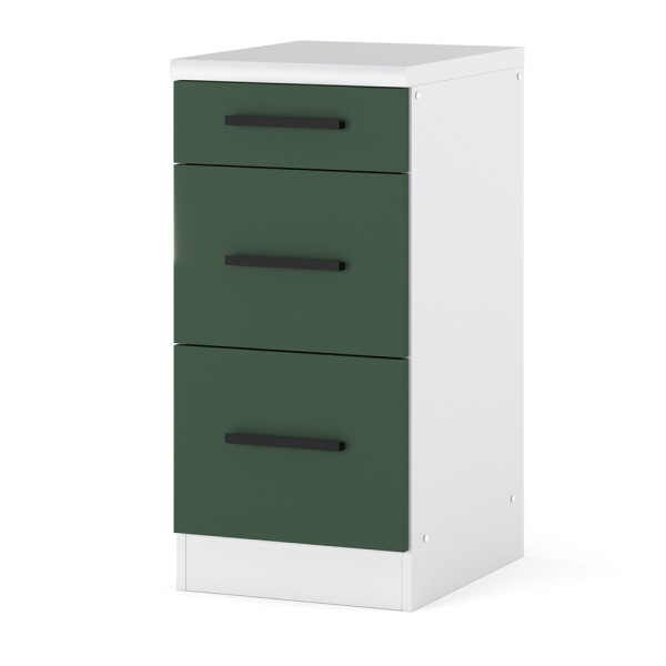 Szafka kuchenna dolna 3 szuflady blande 40cm biała zieleń 373843