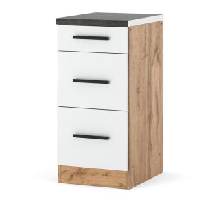 Szafka kuchenna dolna 3 szuflady blande 40cm wotan biały mat 601929