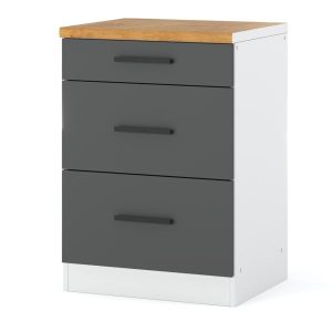 Szafka kuchenna dolna 3 szuflady blande 60cm biała szara 374119