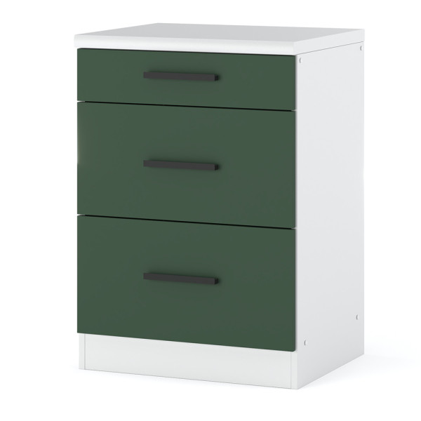 Szafka kuchenna dolna 3 szuflady blande 60cm biała zieleń 374157
