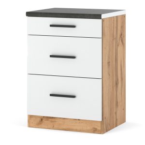 Szafka kuchenna dolna 3 szuflady blande 60cm wotan biały mat 601953