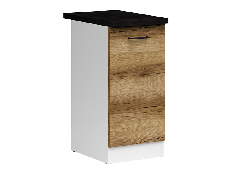 Szafka kuchenna dolna Junona Line 40 cm lewa dąb delano jasny z blatem 157857