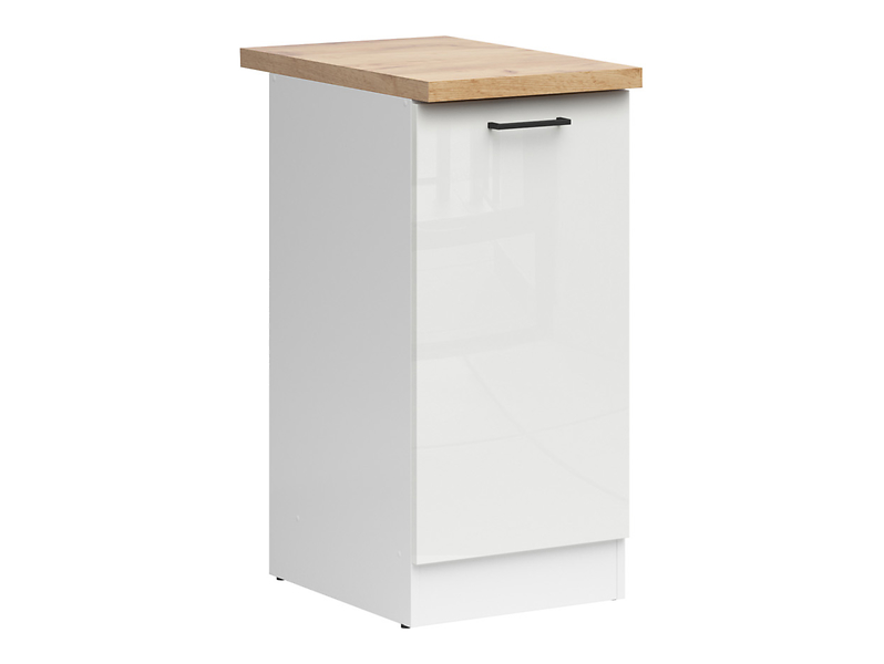 Szafka kuchenna dolna Junona Line 40 cm lewa kredowy połysk z blatem 174695