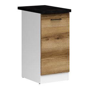 Szafka kuchenna dolna Junona Line 40 cm prawa dąb delano jasny z blatem 157858