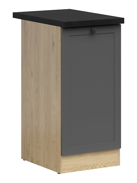 Szafka kuchenna dolna Junona Line 40 cm prawa grafitowa z blatem 310291