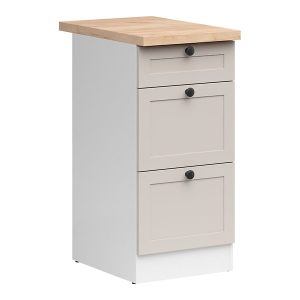 Szafka kuchenna dolna Junona Line 40 cm z szufladami biały/uni kaszmir z blatem 866360 Szafka kuchenna dolna Junona Line 40 cm z szufladami biały/uni kaszmir z blatem 866360