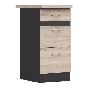 Szafka kuchenna dolna Junona Line 40 cm z szufladami dąb sonoma z blatem 158343 Szafka kuchenna dolna Junona Line 40 cm z szufladami dąb sonoma z blatem 158343