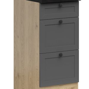 Szafka kuchenna dolna Junona Line 40 cm z szufladami grafitowa z blatem 310323 Szafka kuchenna dolna Junona Line 40 cm z szufladami grafitowa z blatem 310323