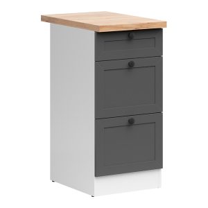 Szafka kuchenna dolna Junona Line 40 cm z szufladami grafitowa z blatem 171223 Szafka kuchenna dolna Junona Line 40 cm z szufladami grafitowa z blatem 171223