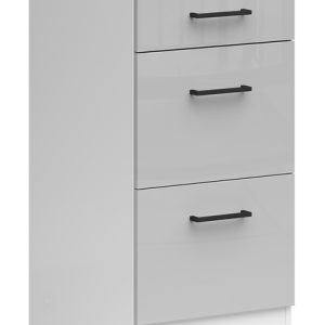 Szafka kuchenna dolna Junona Line 40 cm z szufladami jasny szary połysk 75306 Szafka kuchenna dolna Junona Line 40 cm z szufladami jasny szary połysk 75306