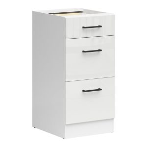 Szafka kuchenna dolna Junona Line 40 cm z szufladami kredowy połysk 57807 Szafka kuchenna dolna Junona Line 40 cm z szufladami kredowy połysk 57807