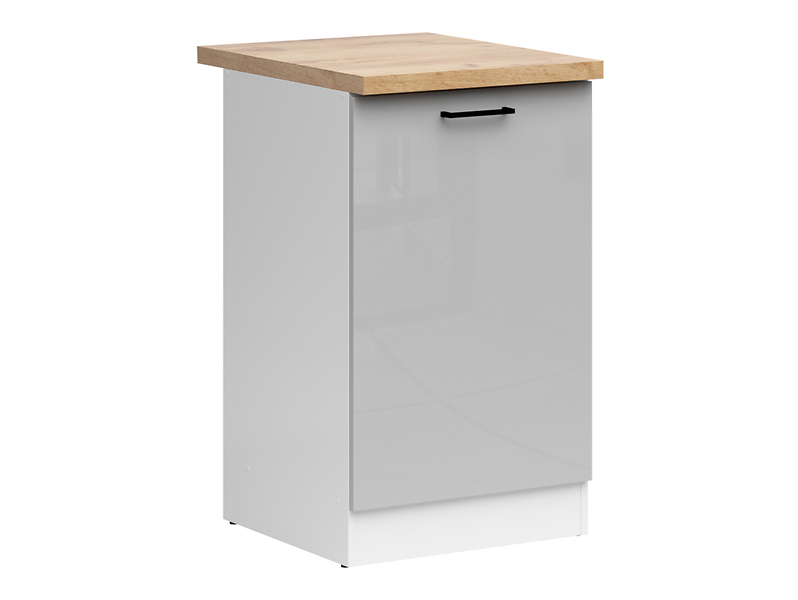 Szafka kuchenna dolna Junona Line 50 cm jasny szary połysk z blatem 174482