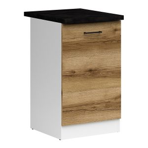 Szafka kuchenna dolna Junona Line 50 cm prawa dąb delano jasny z blatem 157860 Szafka kuchenna dolna Junona Line 50 cm prawa dąb delano jasny z blatem 157860
