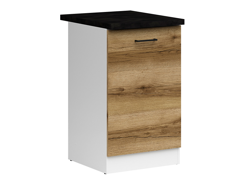 Szafka kuchenna dolna Junona Line 50 cm prawa dąb delano jasny z blatem 157860