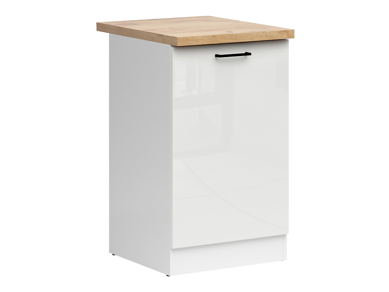 Szafka kuchenna dolna Junona Line 50 cm prawa kredowy połysk z blatem 174824