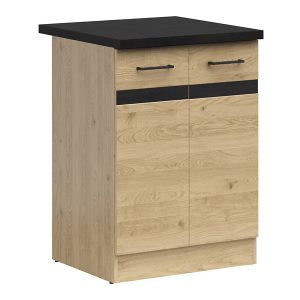 Szafka kuchenna dolna Junona Line 60 cm dwudrzwiowa dąb bernstein z blatem 281154 Szafka kuchenna dolna Junona Line 60 cm dwudrzwiowa dąb bernstein z blatem 281154