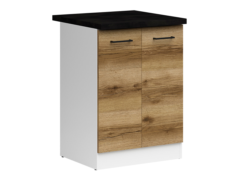 Szafka kuchenna dolna Junona Line 60 cm dwudrzwiowa dąb delano jasny z blatem 158038