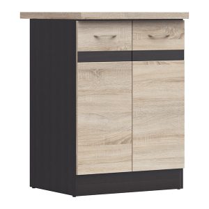 Szafka kuchenna dolna Junona Line 60 cm dwudrzwiowa dąb sonoma z blatem 158341 Szafka kuchenna dolna Junona Line 60 cm dwudrzwiowa dąb sonoma z blatem 158341
