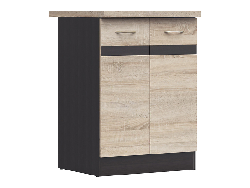 Szafka kuchenna dolna Junona Line 60 cm dwudrzwiowa dąb sonoma z blatem 158341