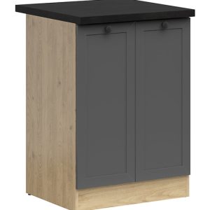 Szafka kuchenna dolna Junona Line 60 cm dwudrzwiowa grafitowa z blatem 310321 Szafka kuchenna dolna Junona Line 60 cm dwudrzwiowa grafitowa z blatem 310321