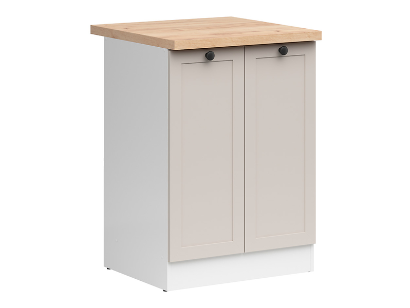 Szafka kuchenna dolna Junona Line 60 cm dwudrzwiowa z batem biały/uni kaszmir 866352