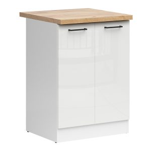 Szafka kuchenna dolna Junona Line 60 cm kredowy połysk z blatem 174825 Szafka kuchenna dolna Junona Line 60 cm kredowy połysk z blatem 174825