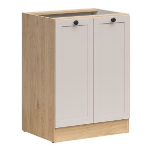 Szafka kuchenna dolna Junona Line 60 cm z 2 drzwiami dąb bernstein/uni kaszmir 866351 Szafka kuchenna dolna Junona Line 60 cm z 2 drzwiami dąb bernstein/uni kaszmir 866351