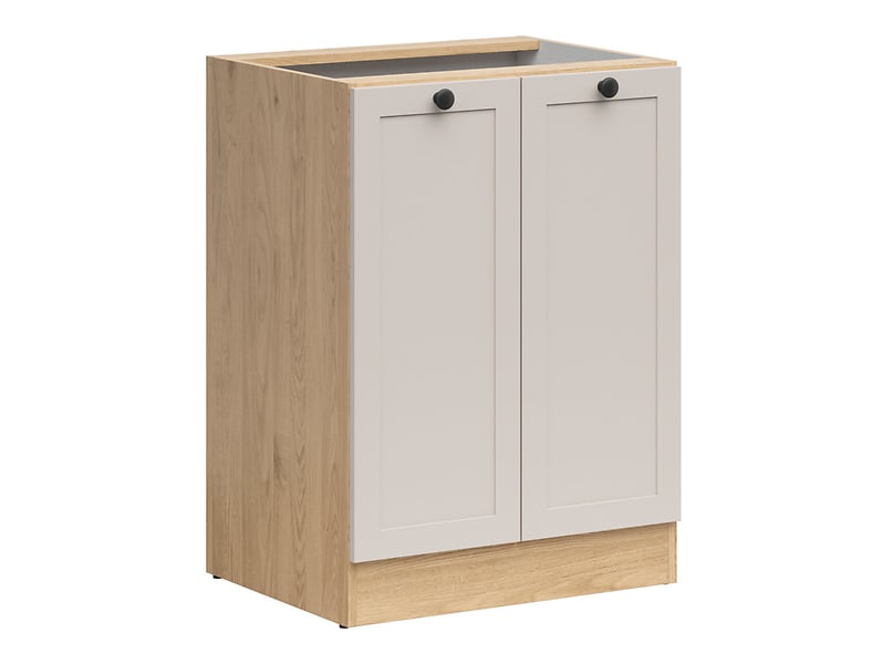 Szafka kuchenna dolna Junona Line 60 cm z 2 drzwiami dąb bernstein/uni kaszmir 866351