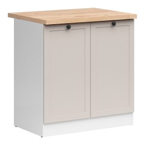 Szafka kuchenna dolna Junona Line 80 cm dwudrzwiowa biał/uni kaszmir z blatem 866356 Szafka kuchenna dolna Junona Line 80 cm dwudrzwiowa biał/uni kaszmir z blatem 866356