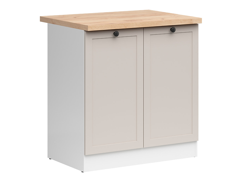Szafka kuchenna dolna Junona Line 80 cm dwudrzwiowa biał/uni kaszmir z blatem 866356