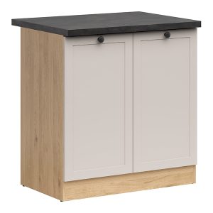 Szafka kuchenna dolna Junona Line 80 cm dwudrzwiowa dąb bernstein/uni kaszmir z blatem 866357 Szafka kuchenna dolna Junona Line 80 cm dwudrzwiowa dąb bernstein/uni kaszmir z blatem 866357