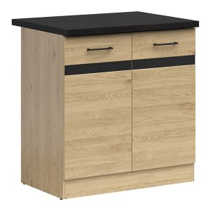 Szafka kuchenna dolna Junona Line 80 cm dwudrzwiowa dąb bernstein z blatem 281155 Szafka kuchenna dolna Junona Line 80 cm dwudrzwiowa dąb bernstein z blatem 281155