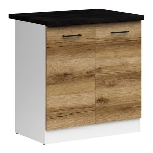 Szafka kuchenna dolna Junona Line 80 cm dwudrzwiowa dąb delano jasny z blatem 157861 Szafka kuchenna dolna Junona Line 80 cm dwudrzwiowa dąb delano jasny z blatem 157861