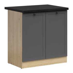 Szafka kuchenna dolna Junona Line 80 cm dwudrzwiowa grafitowa z blatem 310322 Szafka kuchenna dolna Junona Line 80 cm dwudrzwiowa grafitowa z blatem 310322