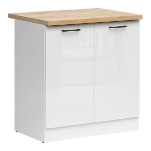 Szafka kuchenna dolna Junona Line 80 cm kredowy połysk z blatem 174826 Szafka kuchenna dolna Junona Line 80 cm kredowy połysk z blatem 174826