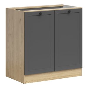 Szafka kuchenna dolna Junona Line 80 cm z 2 drzwiami dąb bernstein/grafit 308971 Szafka kuchenna dolna Junona Line 80 cm z 2 drzwiami dąb bernstein/grafit 308971