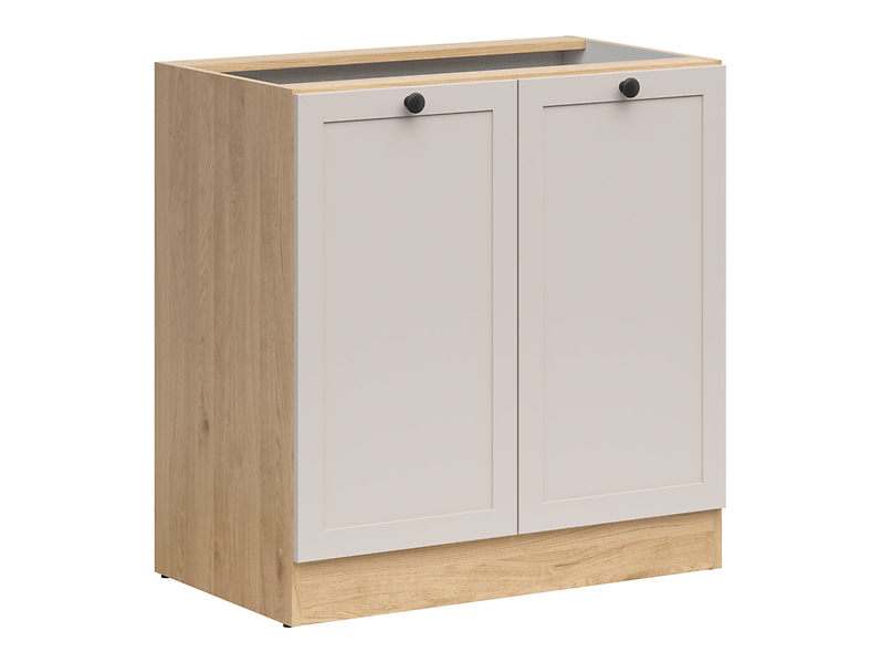 Szafka kuchenna dolna Junona Line 80 cm z 2 drzwiami dąb bernstein/uni kaszmir 866355